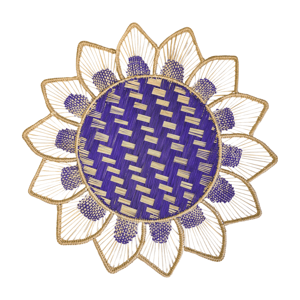 Sunbeam Handwoven Iraca Placemat - Accented Borders / Purple