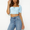 Cooler Than You Crop Top Blue