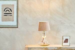 nkuku Baba Recycled Glass Lamp | Lamps | Small Wide | Clear