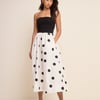 Ivory Polka Dot Midi Skirt