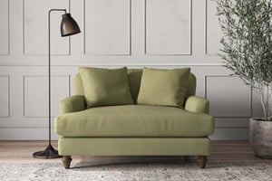 nkuku Deni Love Seat | Make To Order | Brera Linen Sage | No Colour
