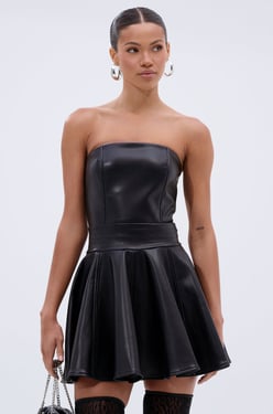 AKIRA Val PU Mini Dress | Black | Size 2X