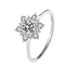 Jeulia Snowflake Solitaire Engagement Ring Sterling Silver