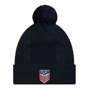 Women's New Era USMNT Navy Cable Knit Hat