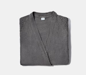 Honeycomb Bathrobe - Charcoal Grey / Large
