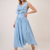 Light Blue Drop Waist Lefka Maxi Dress