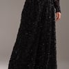 AKIRA Roxy Sequin Palazzo Pants | Black | Size Large