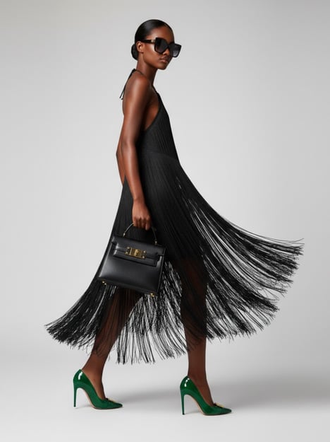 Mini Dress New Collection BYMANYC ® New York • Midnight Noir Fringe
