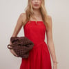Red Fitted Bodice Briella Midi Dress