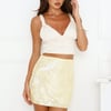 Uptown Shine Sequin Mini Skirt Yellow
