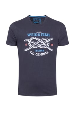 Weird Fish Cast Off Front Print Graphic T-Shirt Midnight Size XL