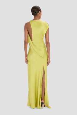 Victoria Beckham Kyra Gown In Yellow - 14 - Womens