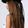 AKIRA Rosa Lace Bow Snapback | Black Hat