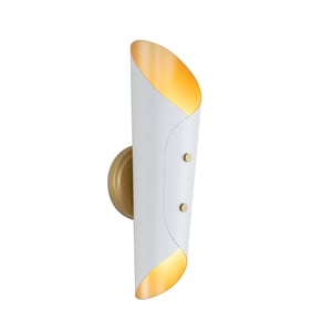 Vest White And Natural Brass Sconce
