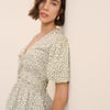 Cream Ditsy Floral V-Neck Blouse