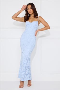 Soft Sweet Lace Maxi Dress Blue