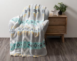 QE Home Southwest Throw in Silver, Geometric, Grey