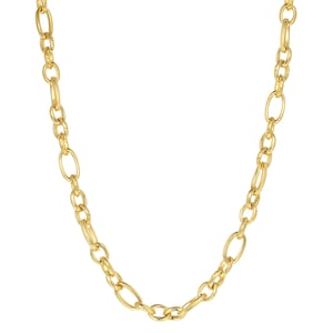 Chunky Oval Figaro Chain Necklace Gold