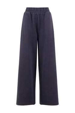 Weird Fish Ivy Jersey Wide Leg Trouser Navy Size 22
