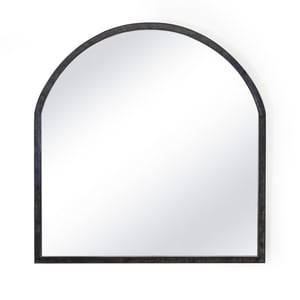 Knox Black Leather Mantle Mirror
