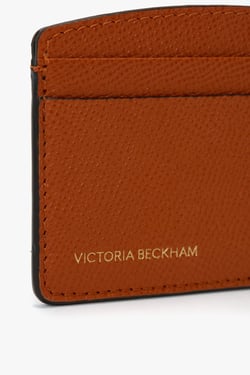 Victoria Beckham Card Holder In Burnt Orange Grained Leather - ONE SIZE - Womens
