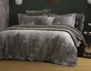 QE Home Fraser Duvet Cover, TENCEL™ Lyocell, Scenic, Green, Queen