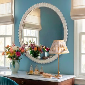 Larger Flynn mirror in white