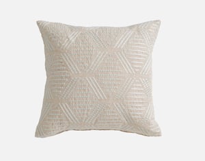 QE Home Bayview Square Cushion Cover, Geometric, Beige, 18" x 18"
