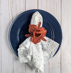 Handwoven Orchid Iraca Palm Napkin Ring in Burgundy