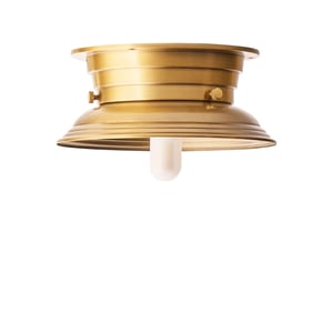larger Barrow IP44 flush ceiling light in antiqued brass