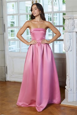 Elegance In Motion Strapless Maxi Dress Rose