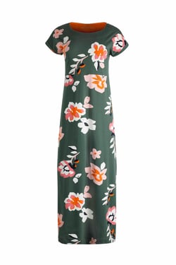 Weird Fish Mirren Organic Cotton Maxi Dress Dusky Green Size 10