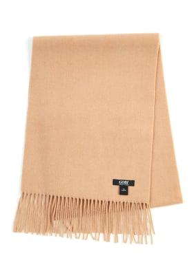 Cashmere Fringed Scarf - 170x30cm + 2x10cm fringes / Brown / AW01-1331