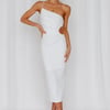 Smooth Lines Midi Dress White
