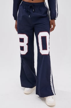 AKIRA Lace Trim Nylon Track Pants | Size XL