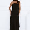 Soirée Glow Strapless Maxi Dress Black