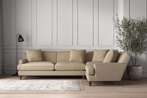 nkuku Deni Right Hand Corner Sofa | Make To Order | Grand | Brera Linen Pebble