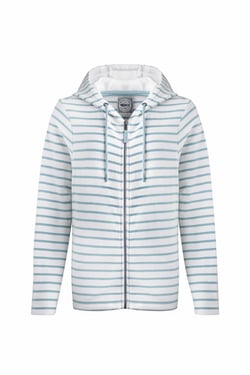 Weird Fish Catalina Striped Full Zip Hoodie Mineral Blue Size 20