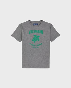 Vilebrequin - Men Cotton T-shirt Embossed Vilebrequin Logo - Tee Shirt - Portisol - Grey - Size XXL