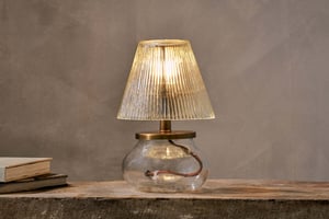 nkuku Dimalai Recycled Glass Table Lamp | Lamps | One Size | Clear