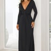 Gatekeep Long Sleeve Maxi Dress Black