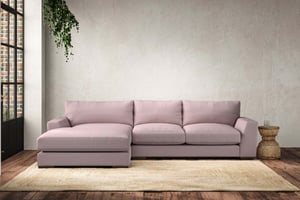 nkuku Guddu Left Hand Chaise Sofa | Make To Order | Medium | Recycled Cotton Lavender