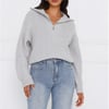 Snowfall Knitted Half Zip Sweater Grey