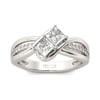 Jeulia Bypass Princess Cut Sterling Silver Ring