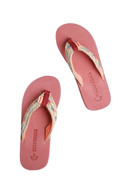 Weird Fish Adila Braided Flip Flops Desert Rose Size 8