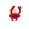 Crab Handwoven Iraca Napkin Ring - Red