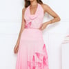Starlit Petal Halter Top Pink