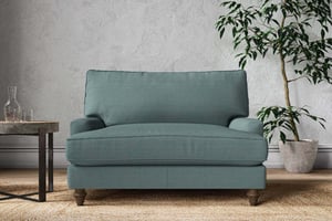 nkuku Marri Love Seat | Make To Order | Recycled Cotton Teal | Recycled Cotton Airforce