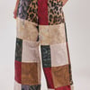 AKIRA Made You Look Patchwork Trouser Pants | Brown | Size Small