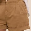 Tan Pleat Front Rosie Short